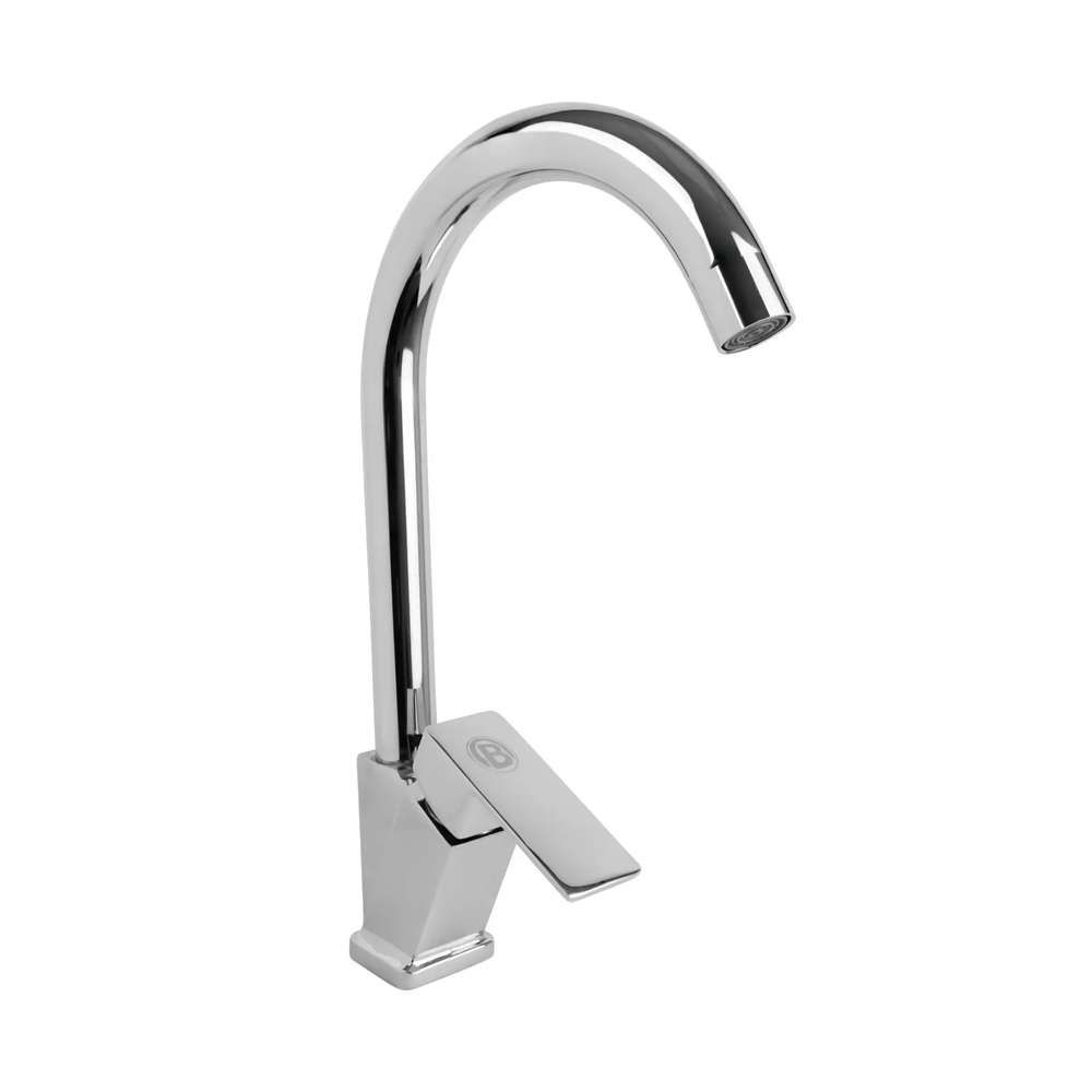 Llave Lavaplatos Metálica Agua Fría Cuello Alto