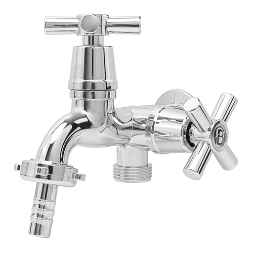 Llave para Lavadora Doble Función ABS Cromada 1/2" x 3/4"