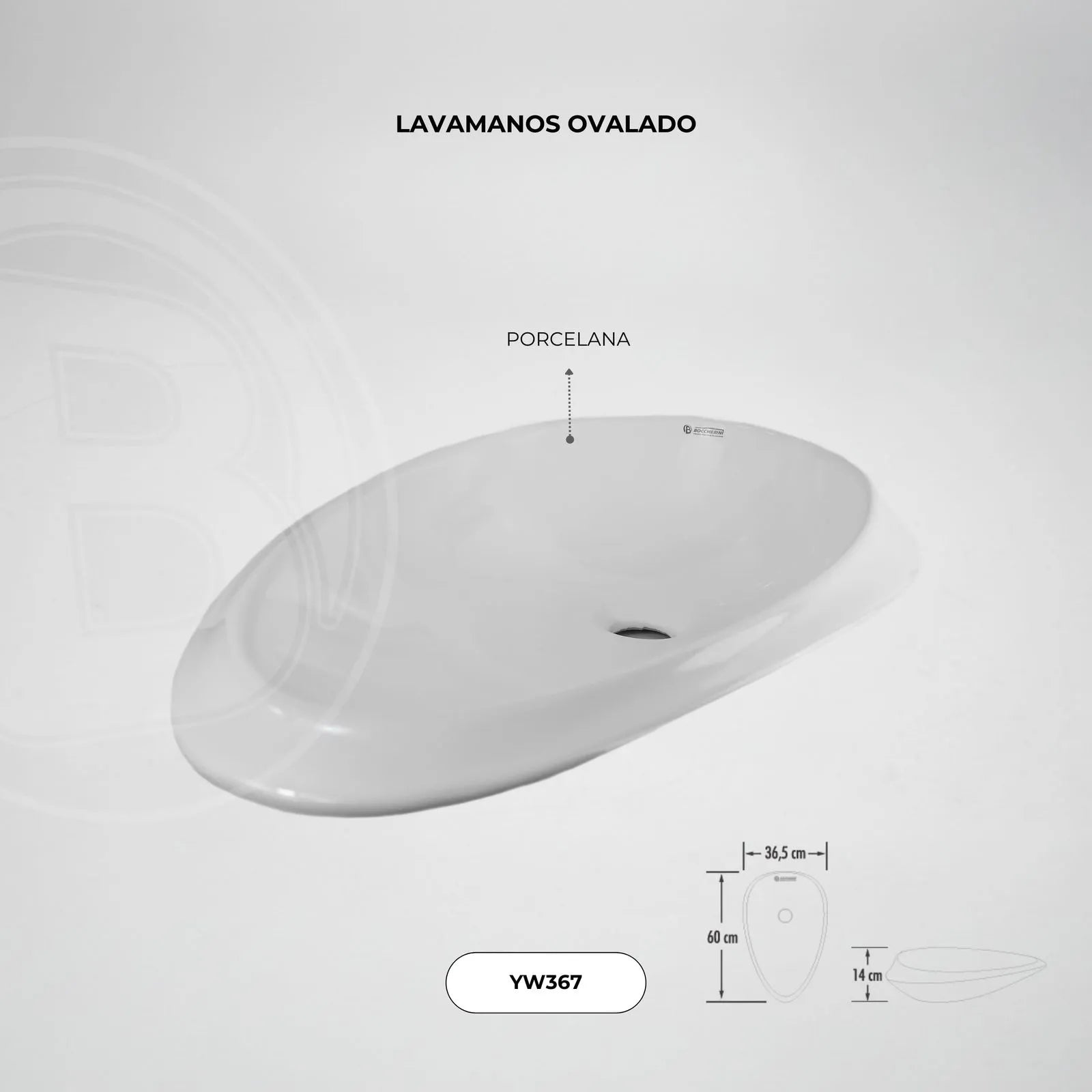 Lavamanos Ovalado Blanco 37x60