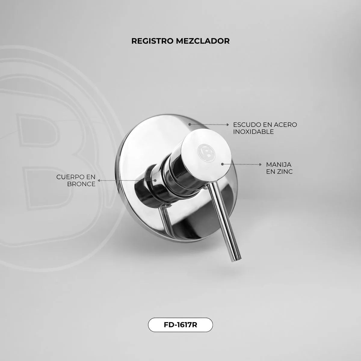 Registro Mezclador Monocontrol para Ducha Cromado