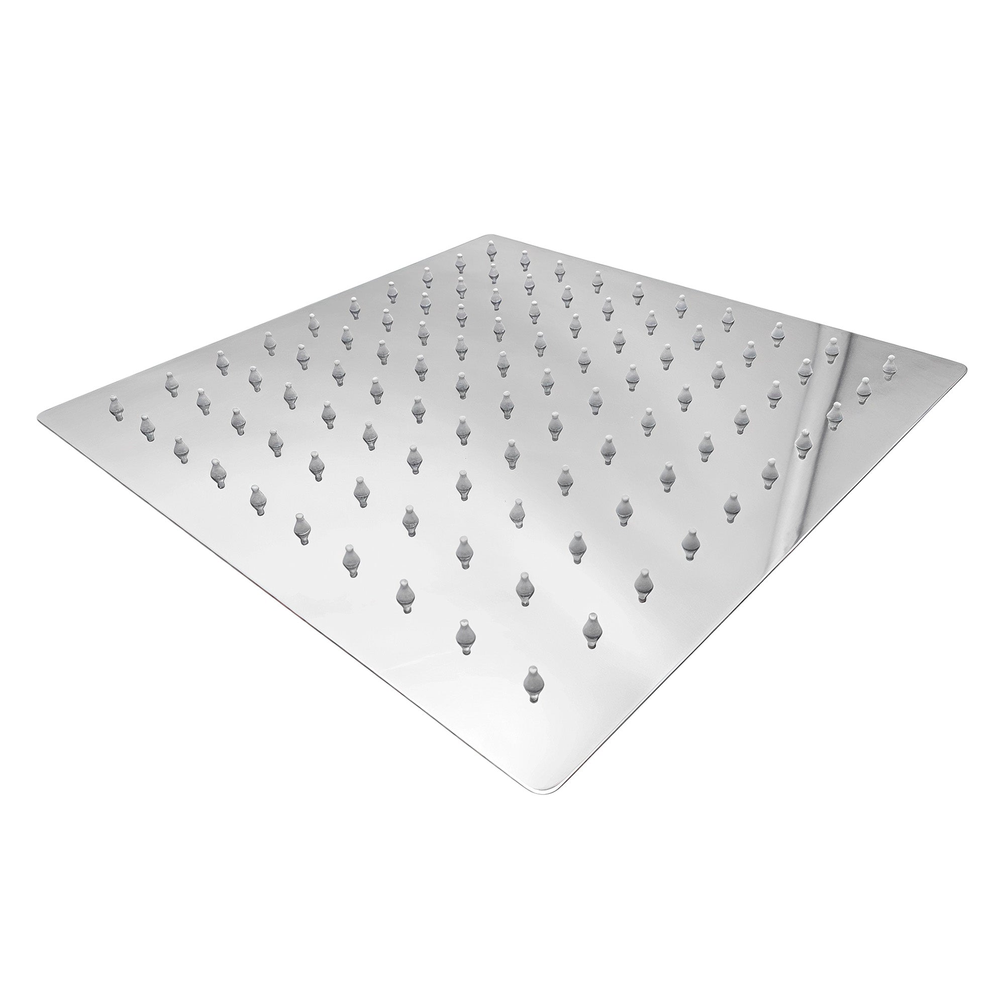 Ducha Cuadrada Cromada Con Tubo Redondo