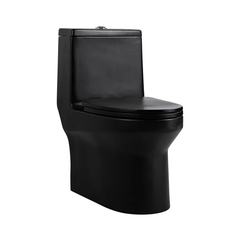Sanitario One Piece Negro Mate con Asiento de Cierre Suave