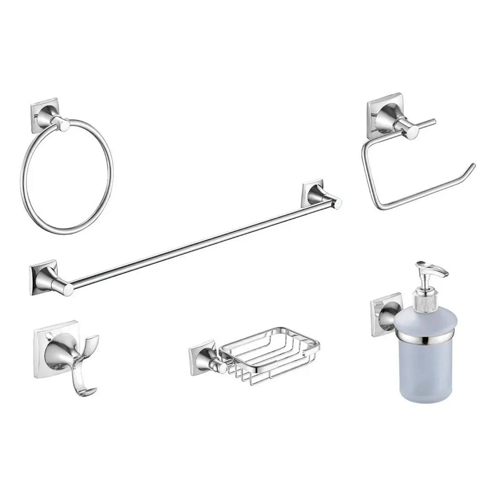 Set de Accesorios Cuadrado x6 Piezas Cromado