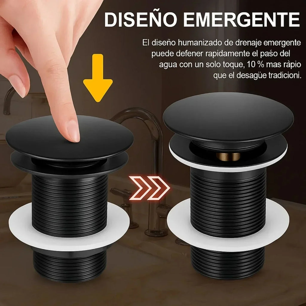 Desague De Push Negro Con Acordeon