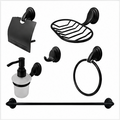 Set de Accesorios Negro con dispensador x6 Piezas