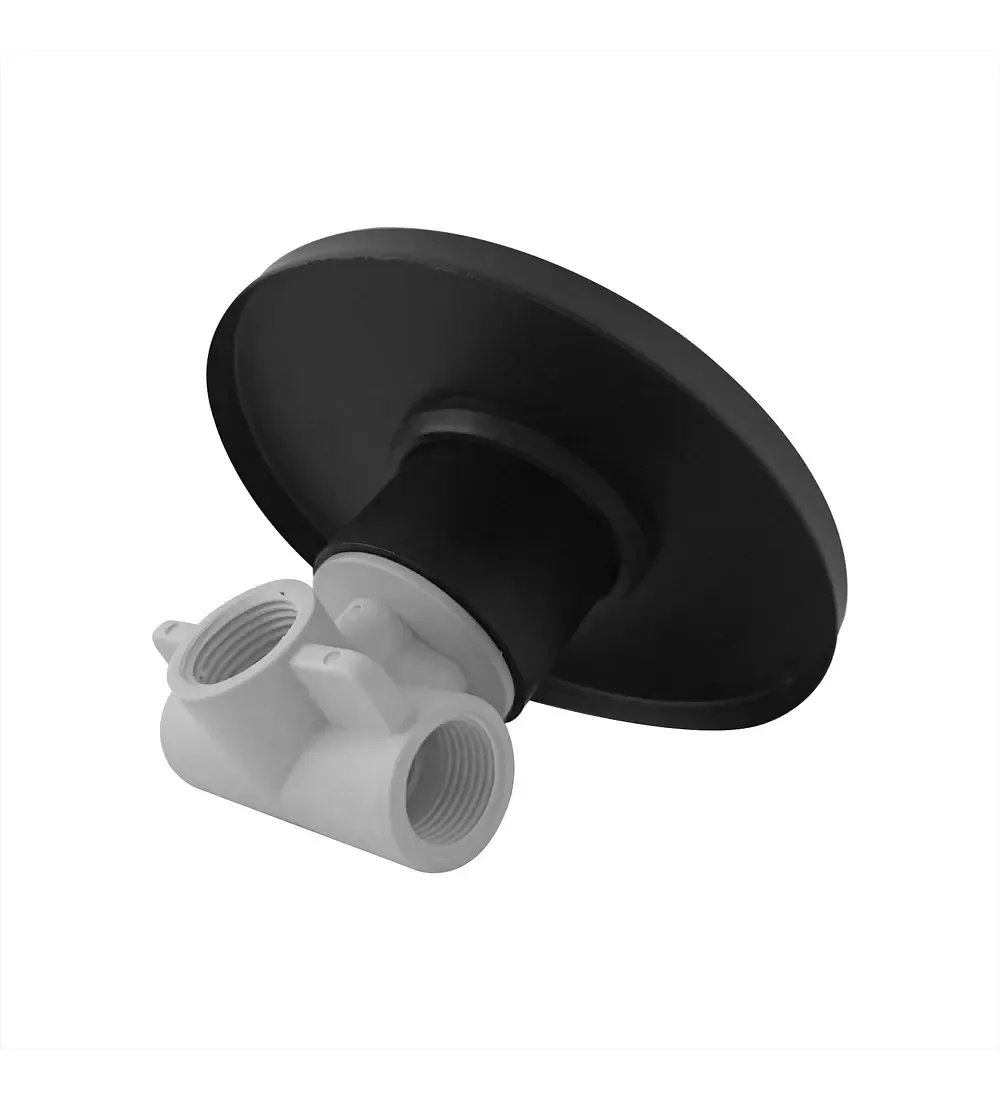 Registro Mezclador para Ducha Negro con Escudo Redondo