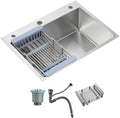 Lavaplatos de Empotrar 50CMX40CM en Acero Inoxidable con Escurridor