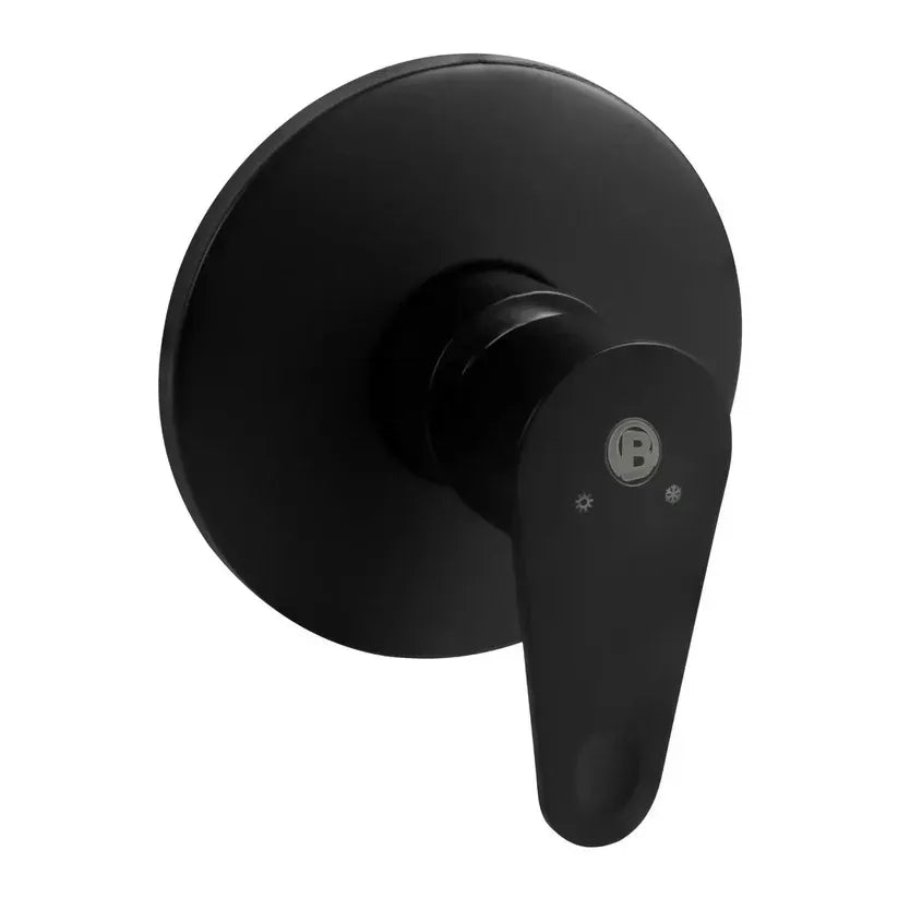 Registro Mezclador para Ducha Negro con Escudo Redondo