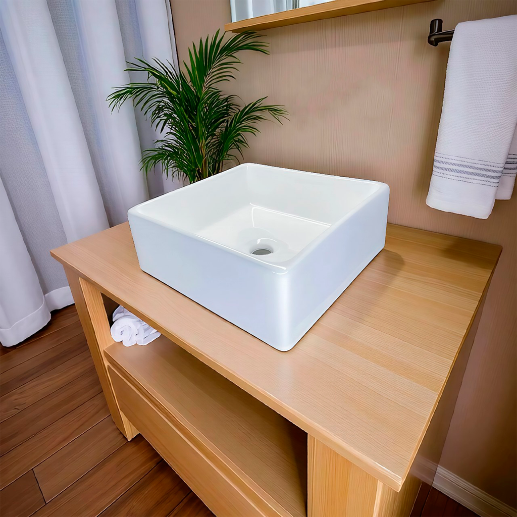 Lavamanos Cuadrado Blanco 36 cm Toscana