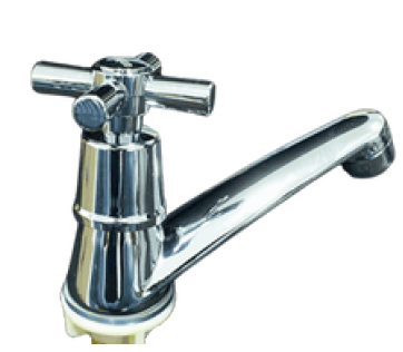 Llave Acero Cruceta Lavamanos Baja Sencilla