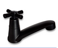 Llave Acero Cruceta Lavamanos Baja Sencilla Negro