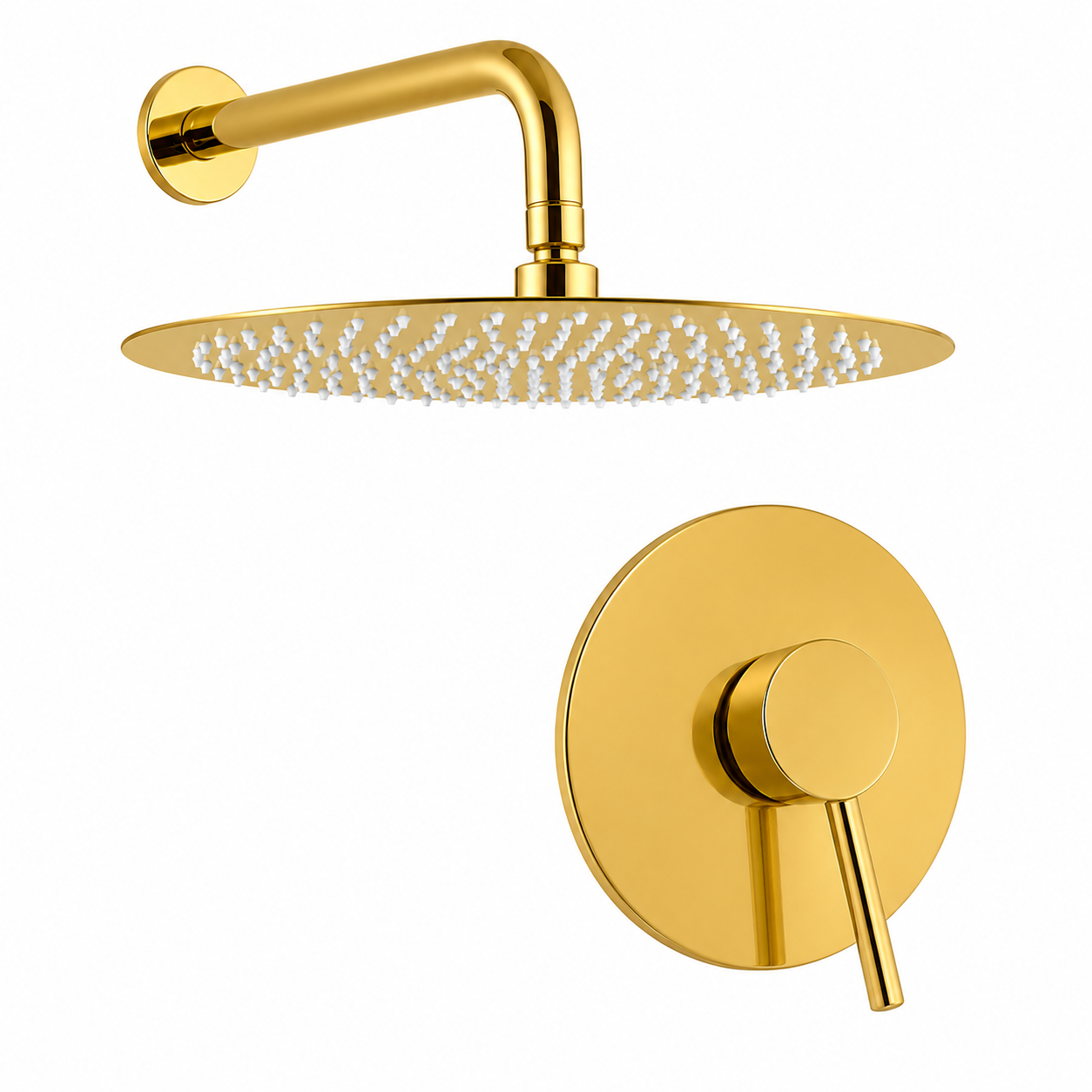Ducha con Monocontrol Dorado Redondo de Lujo