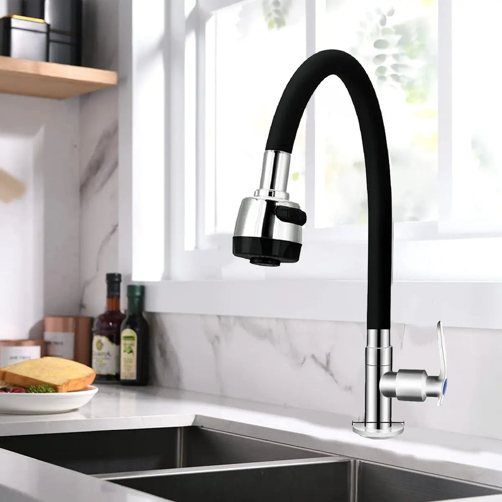 Llave Lavaplatos Flexible Encauchetado Palanca