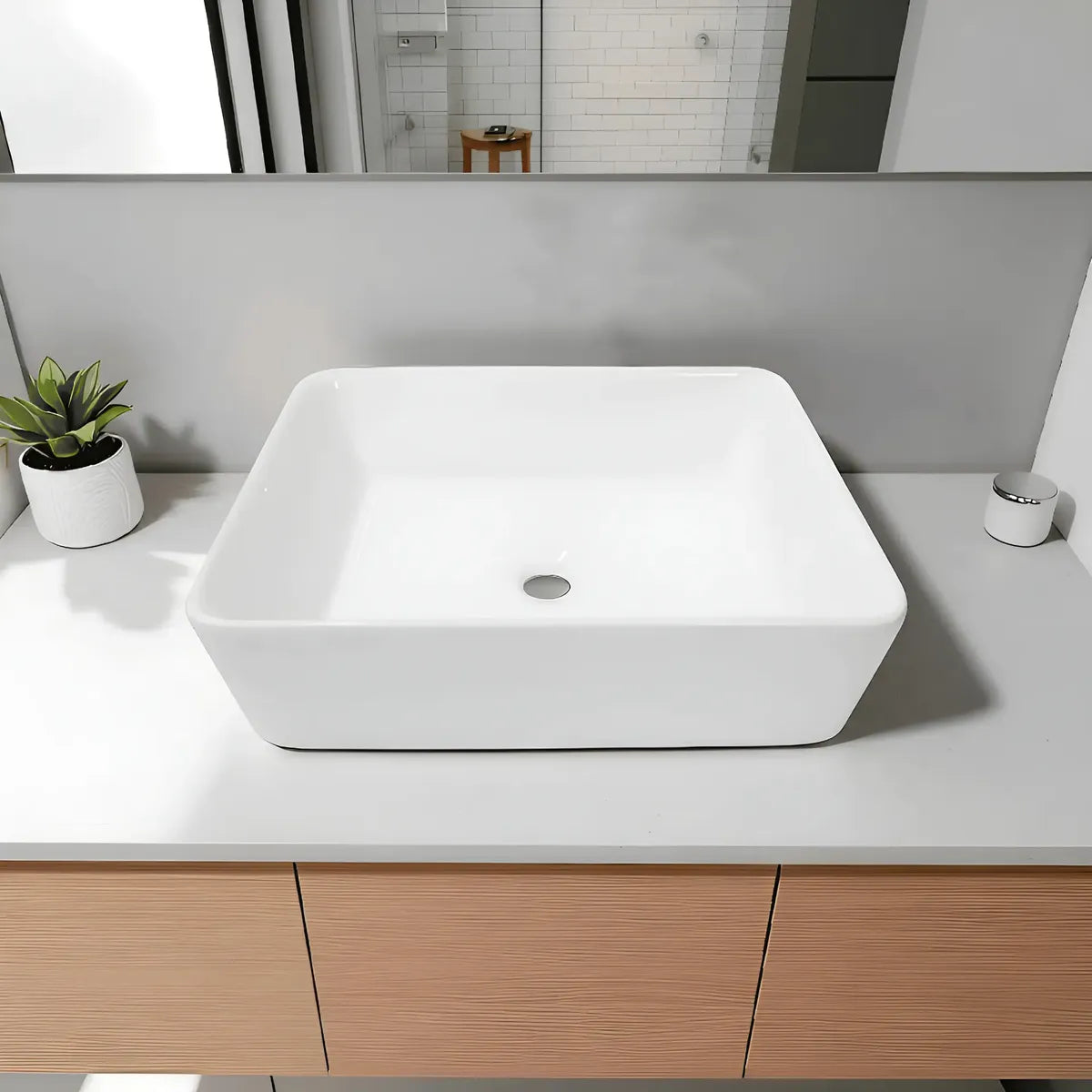 Lavamanos Rectangular Blanco 37x49