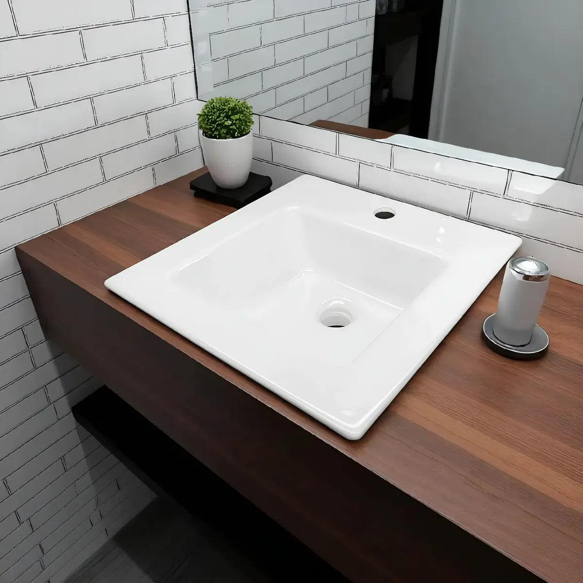 Placa de Lavamanos 41x41 blanca