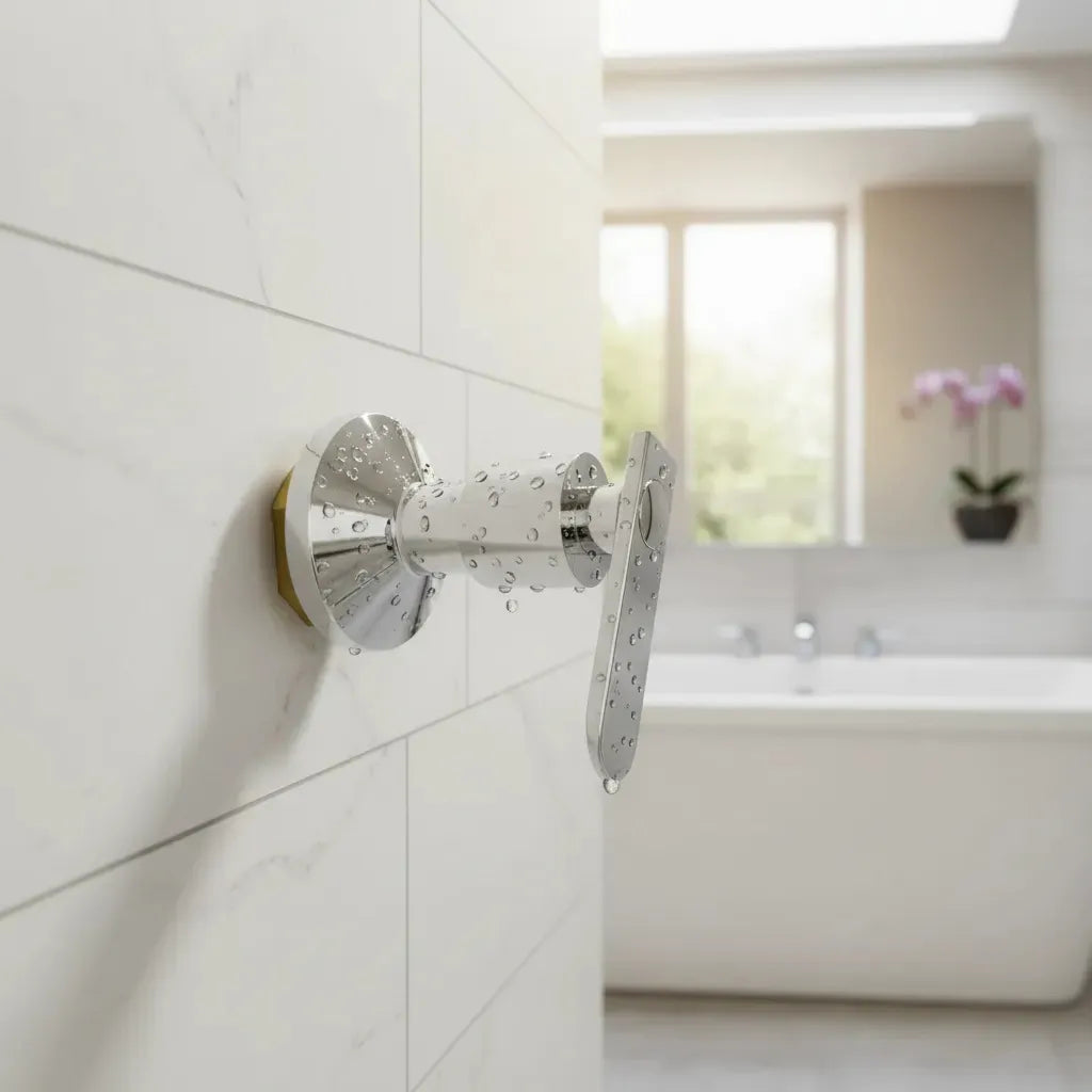 Ducha con Registro Agua Fria Plateado de Palanca