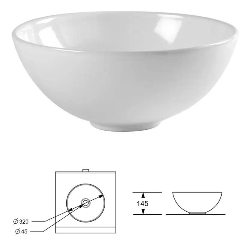 Lavamanos Redondo Blanco 32 Cm