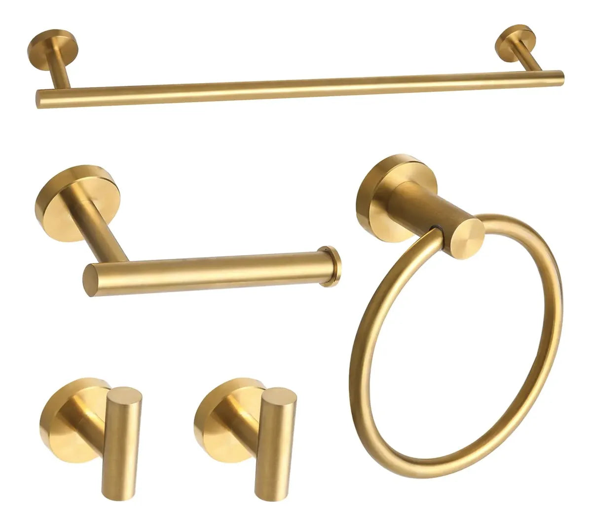 Set de Accesorios de Lujo x5 Piezas Dorado Cepillado