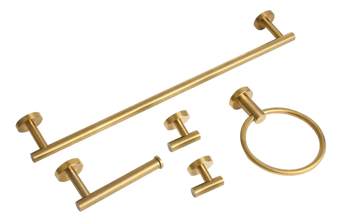 Set de Accesorios de Lujo x5 Piezas Dorado Cepillado