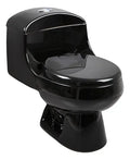 Sanitario One Piece Negro Brillante de Descarga Dual con Asiento de Cierre Suave