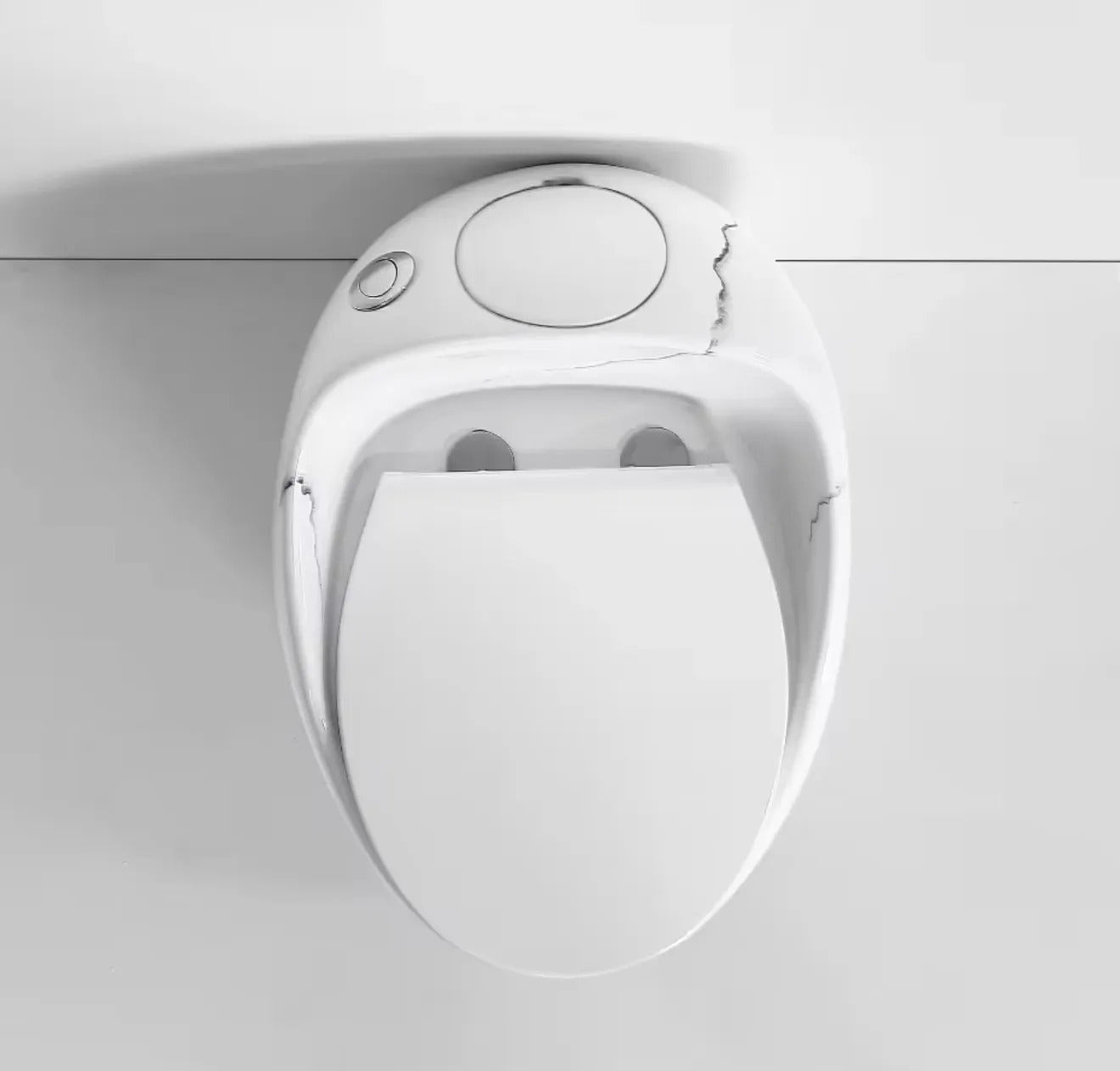 Sanitario One Piece Blanco Marmoleado con Descarga de Alto Desempeño