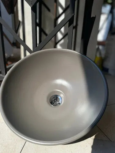 Lavamanos Redondo Gris Mate 36 cm Sabina