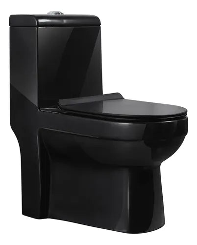 Sanitario One Piece Negro Mate con Asiento de Cierre Suave