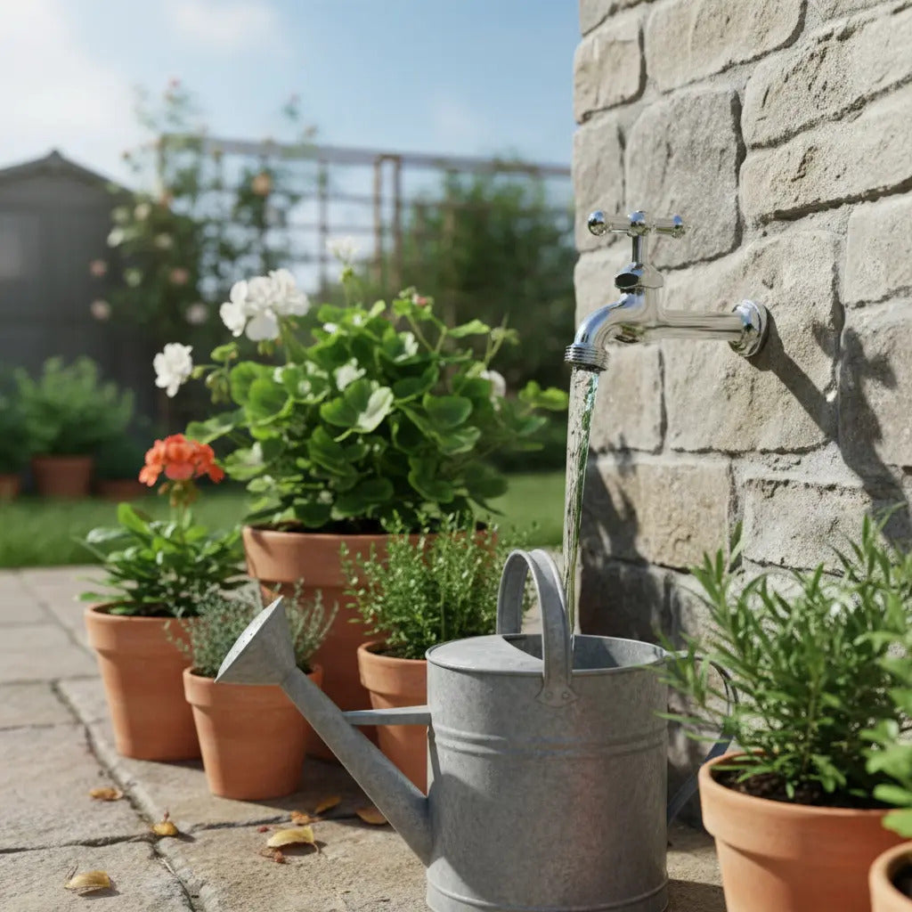 Llave de Jardín Metálica Cromada con Extensión 1/2" x Salida 3/4"