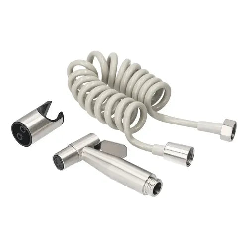Ducha Bidet de Mano en Acero Inoxidable con Manguera Espiral Retráctil