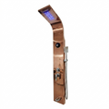 Torre Ducha Con Sistema de Bluetooh y Luces Led Cromoterapia Oro Rosa