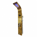 Torre Ducha Con Sistema de Bluetooh y Luces Led Cromoterapia Dorado