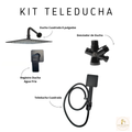 Kit Baño Ducha Cuadrado con Registro de aguafria + Teleducha Negro