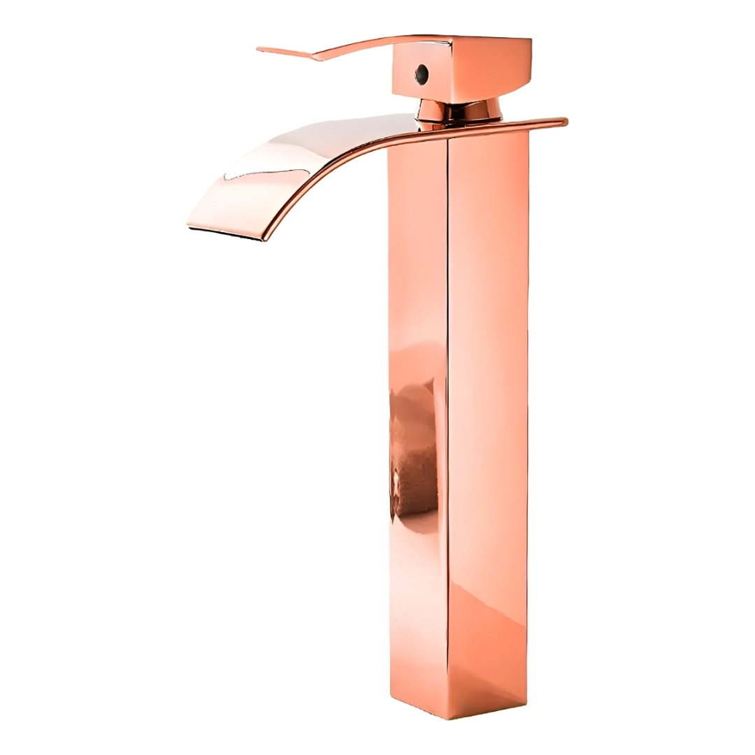 Grifería de Lujo Cascada alta Oro Rosa