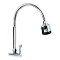 Llave Lavaplatos De Pared Acero Cuello Flexible Plateado
