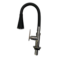 Llave Lavaplatos Flexible Enchauchetada Negra Con Palanca