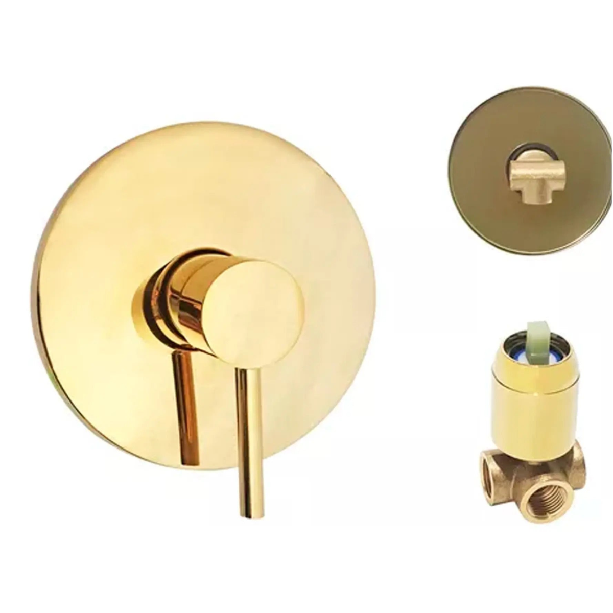 Grifería Ducha Mezclador Monocontrol Dorado