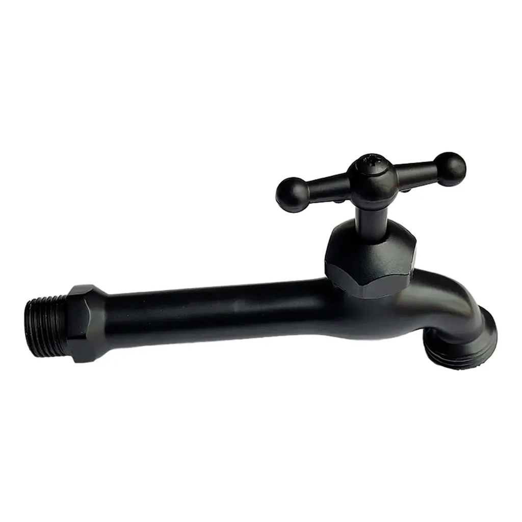 Llave de Jardín de Pared Negro Mate 1/2" x Salida 3/4"