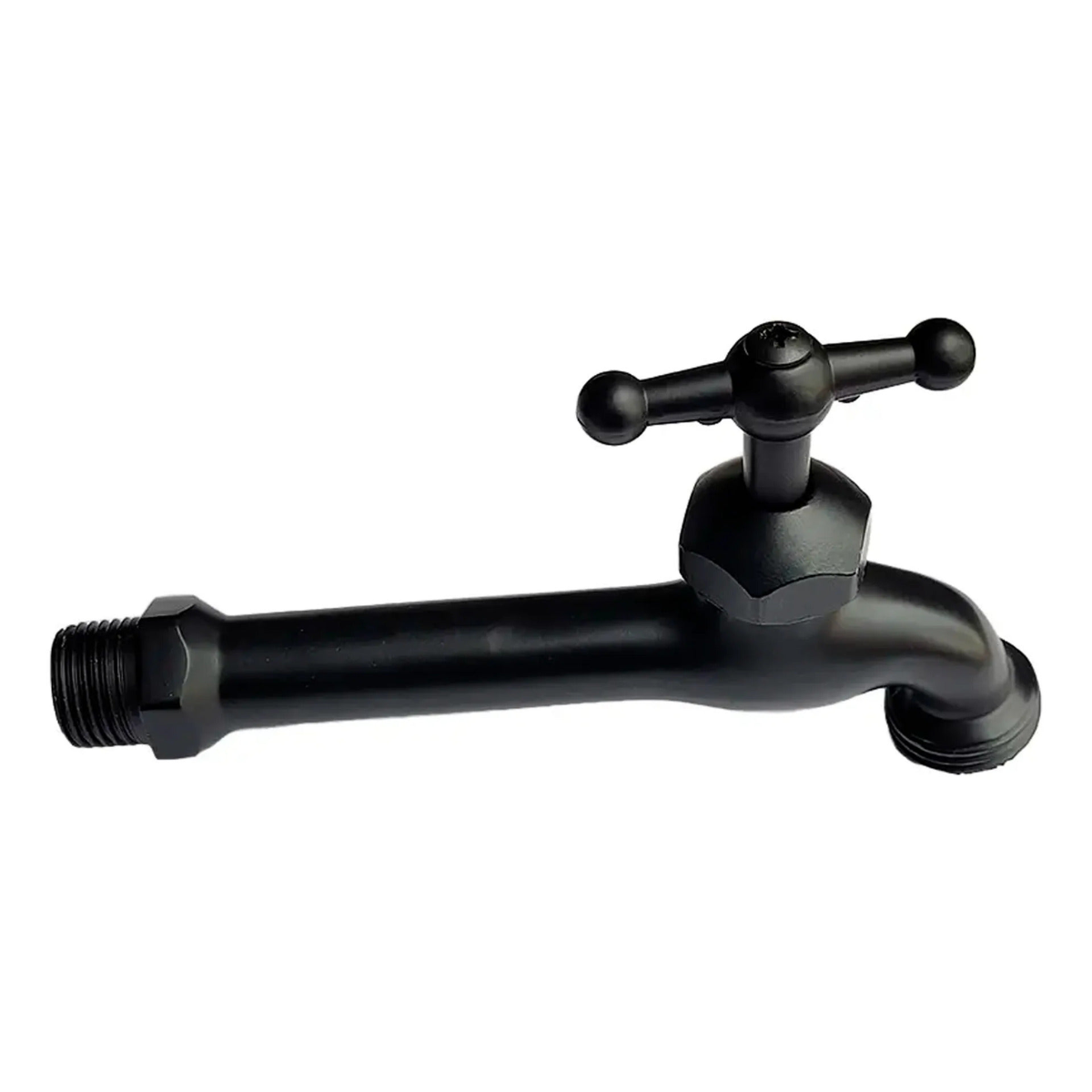 Llave de Jardín de Pared Negro Mate 1/2" x Salida 3/4"