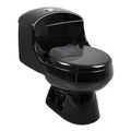 Sanitario One Piece Negro Brillante de Descarga Dual con Asiento de Cierre Suave