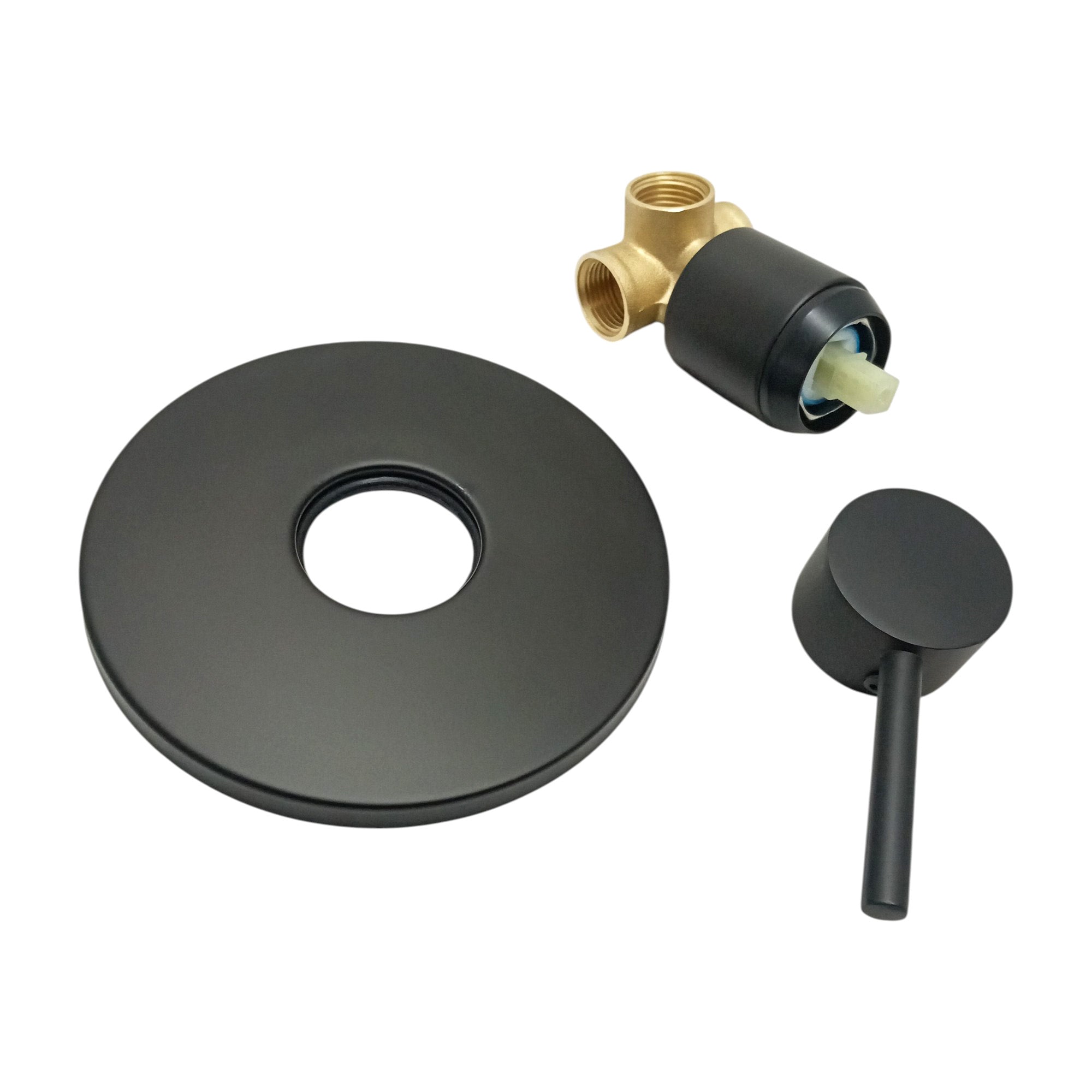 Kit de Baño Completo Negro Mate: Ducha, Grifería y Rejilla 30 cm