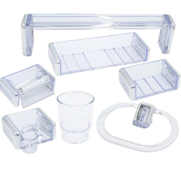 Set de Accesorios de Lujo Acrilico Transparente