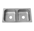 Lavaplatos Empotrar 80CM X 43CM Doble Poceta Derecho En Acero Inoxidable