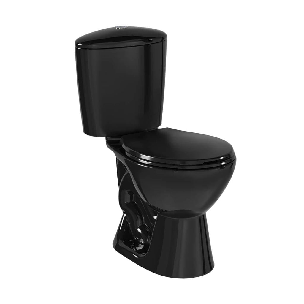 Sanitario de Dos Piezas Color Negro con Descarga Dual y Asiento de Cierre Suave