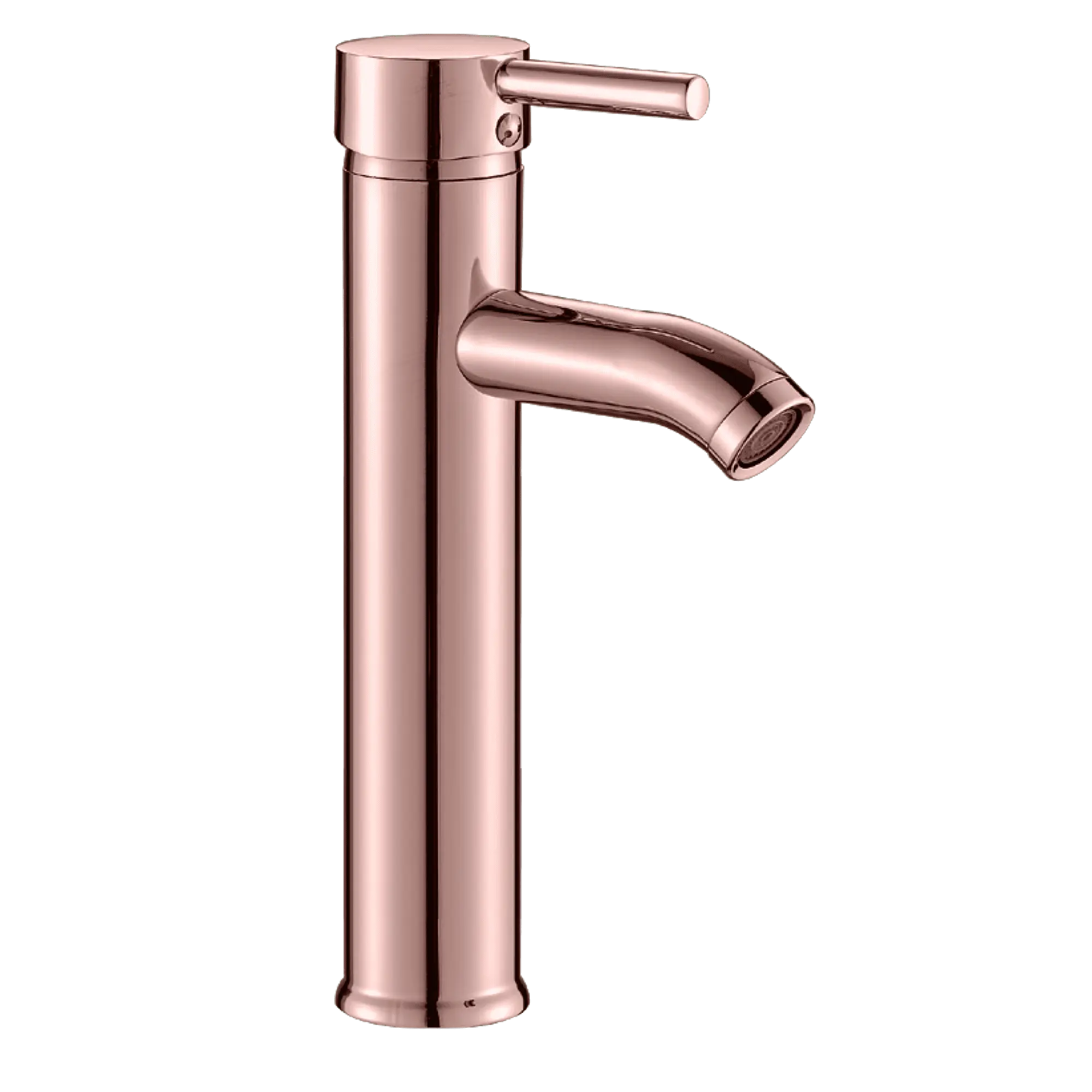 Griferia Monocontrol Para Lavamanos Alta Tubular Oro Rosa