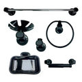 Juego De Accesorios Plástico Para Baño Color Negro X6