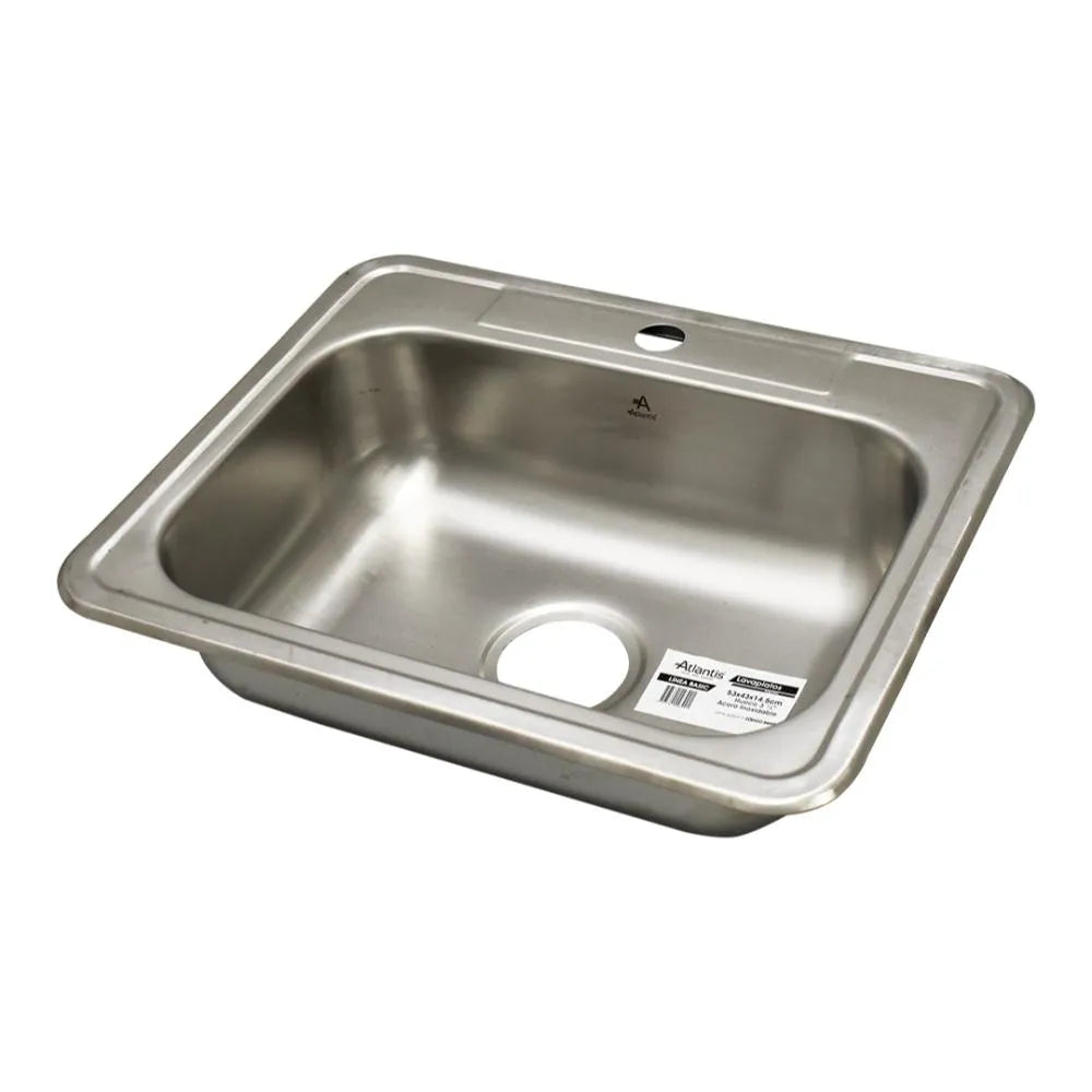 Lavaplatos 53x43 De Empotrar Atlantis De 1 Hueco En Acero Inoxidable