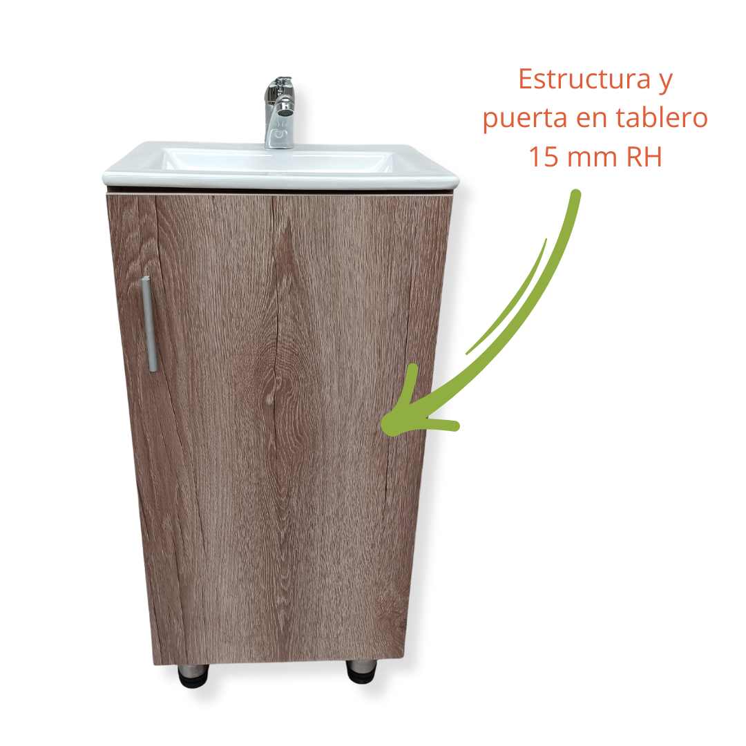 Mueble Básico Con Patas 30X40cm En RH Para Lavamanos De Empotrar