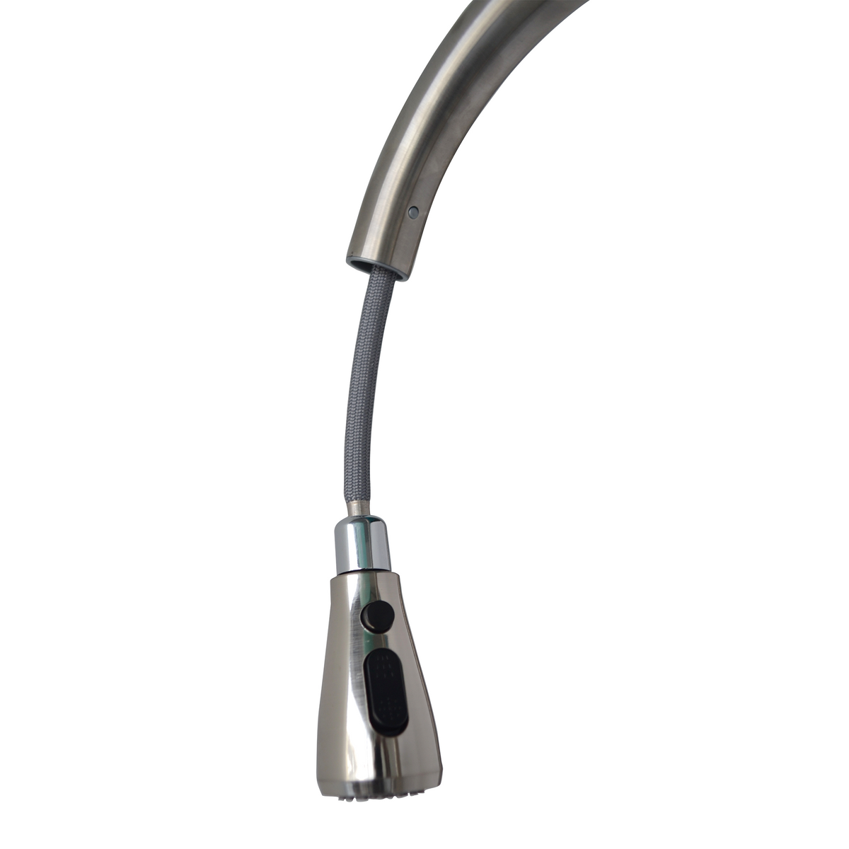 Grifería Cocina Extraíble Plata Satinado Palanca Recta