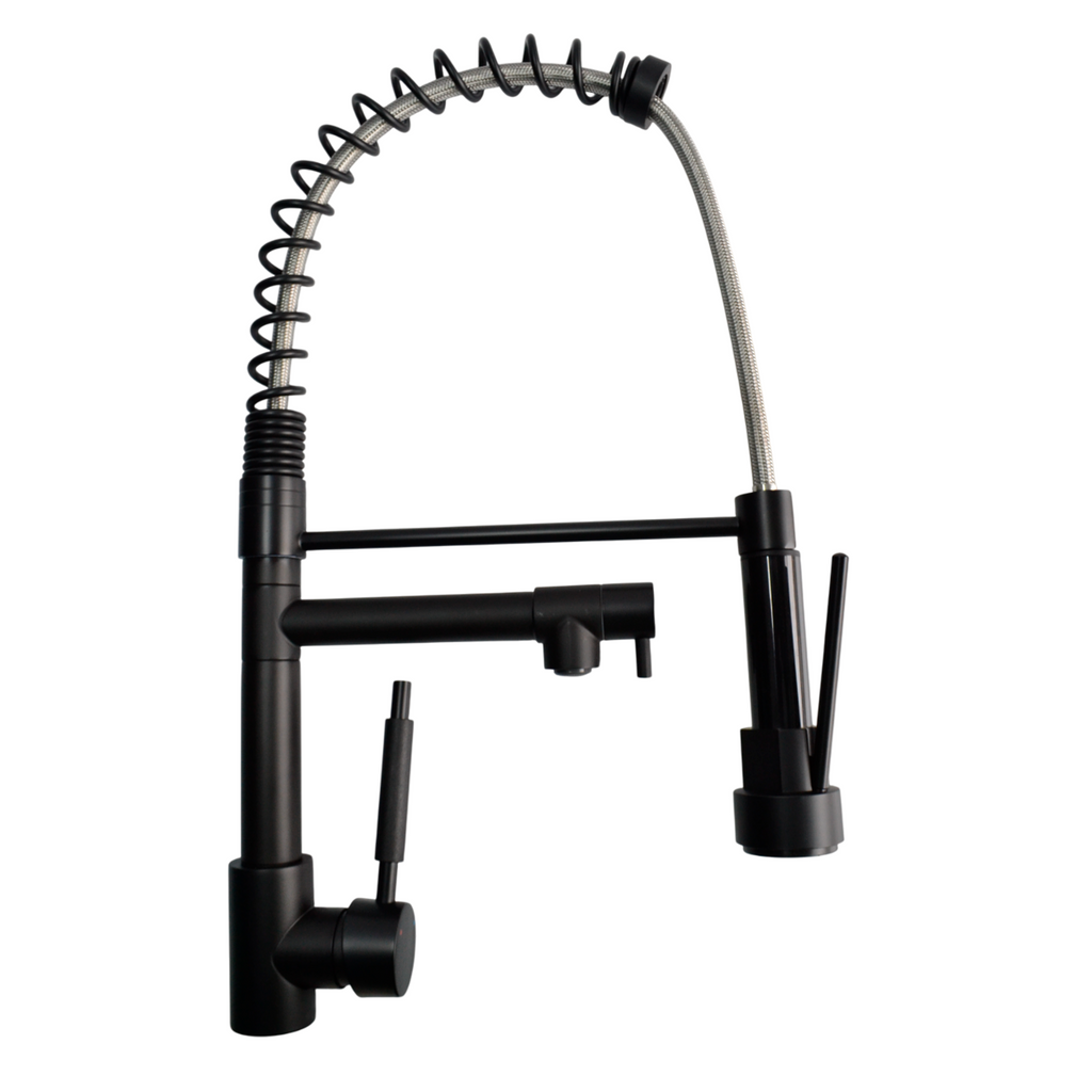 Griferia Cuello Extendible Monocontrol Cocina En Acero Negro
