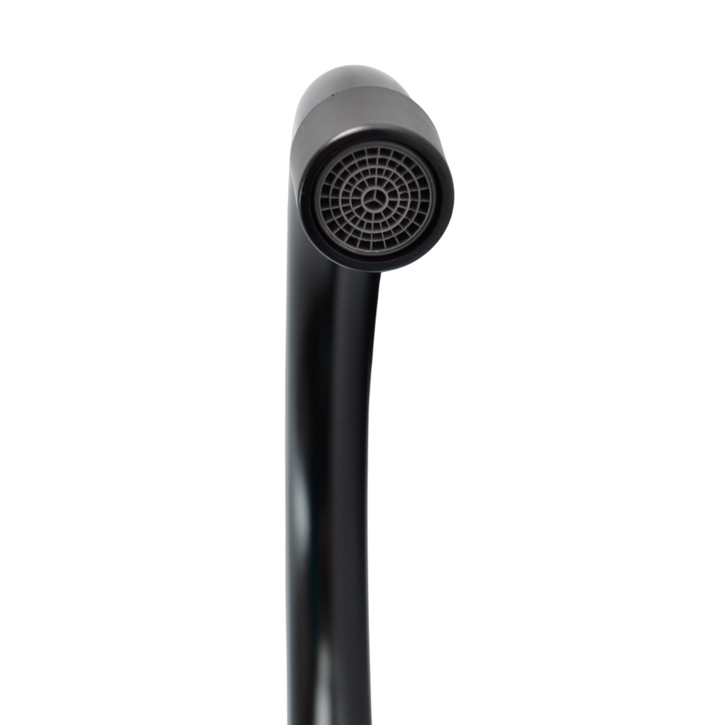 Griferia Monoconntrol Lavaplatos Negro Cuello Redondo